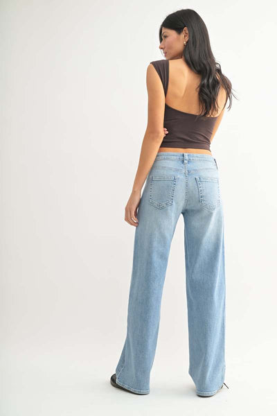 Low Slung Vintage Straight Leg Jeans