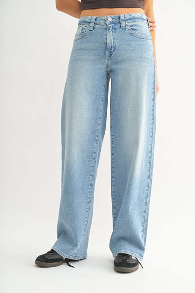 Low Slung Vintage Straight Leg Jeans