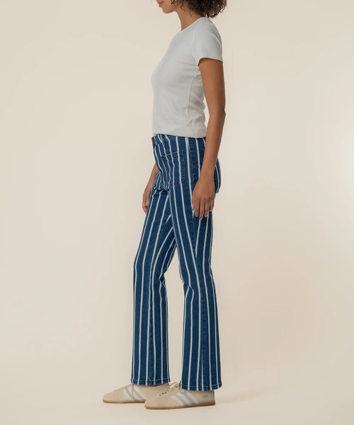 Kelsey High Rise Fab AB Ankle Flare Stripe
