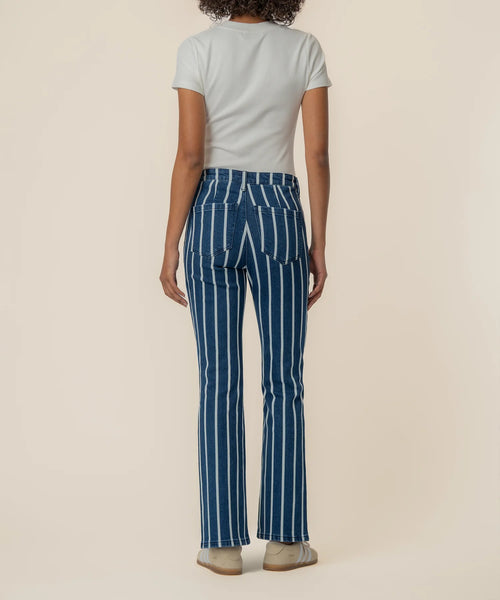 Kelsey High Rise Fab AB Ankle Flare Stripe