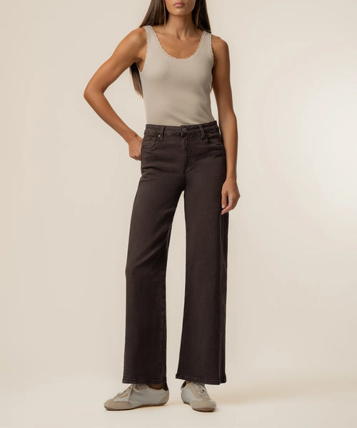 Meg High Rise Wide Leg Chocolate