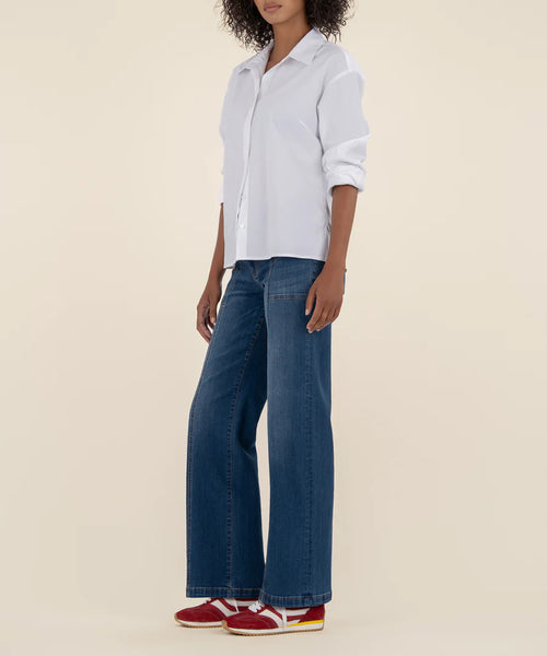 Jean High Rise Wide Front Seam Petite