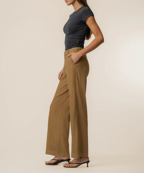 Meg High Rise Wide Straight Leg Wood