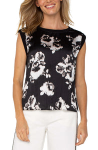 Sleeveless Woven Knit Top