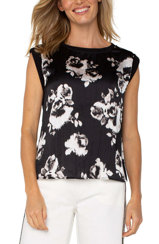 Sleeveless Woven Knit Top