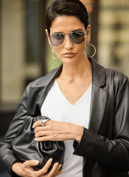 Versatile Vegan Leather Blazer