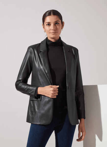 Versatile Vegan Leather Blazer