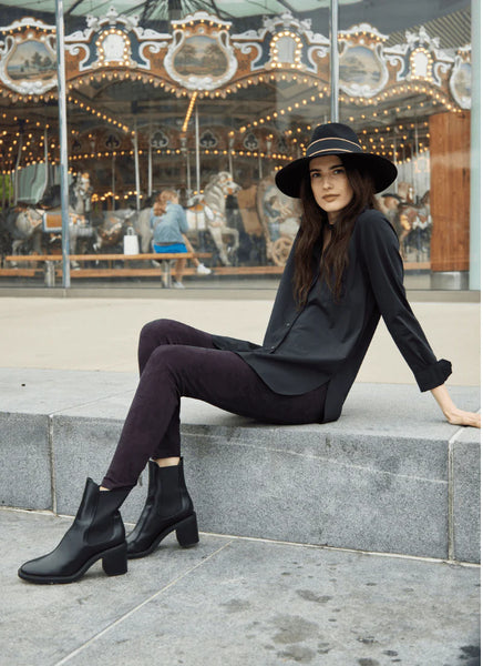 Hi Waist Suede Legging Black