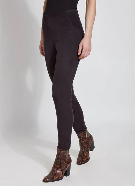 Hi Waist Suede Legging Black