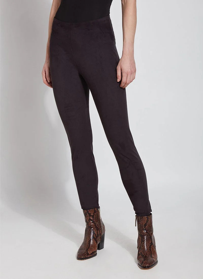 Hi Waist Suede Legging Black