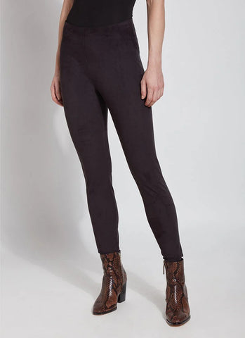 Hi Waist Suede Legging Black