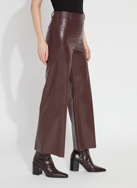 Vegan Leather Wide Leg 28" Inseam