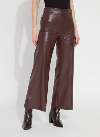 Vegan Leather Wide Leg 28" Inseam