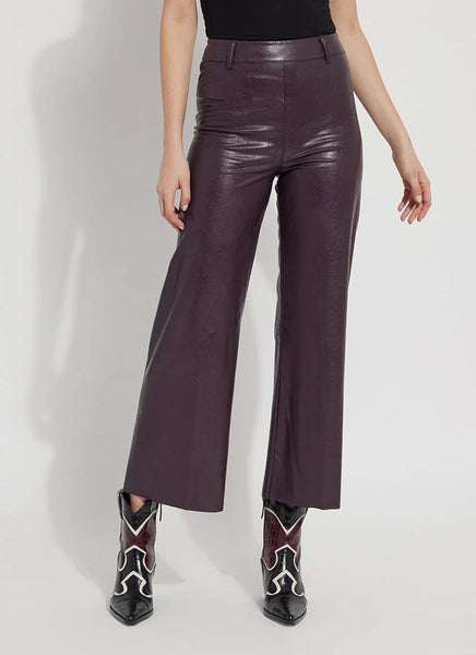Vegan Leather Wide Leg 28" Inseam