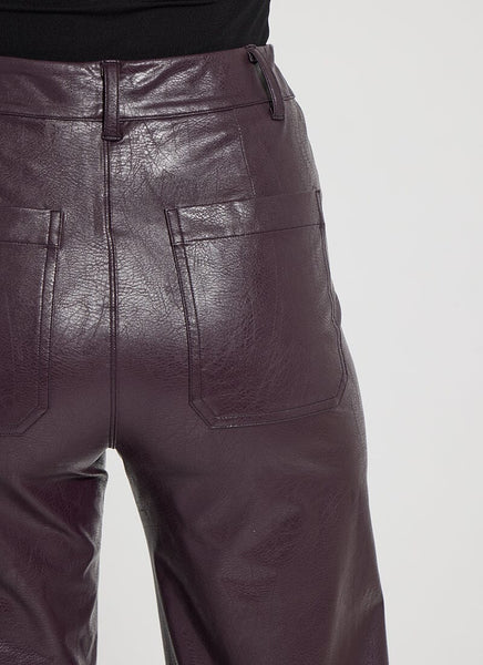 Vegan Leather Wide Leg 28" Inseam