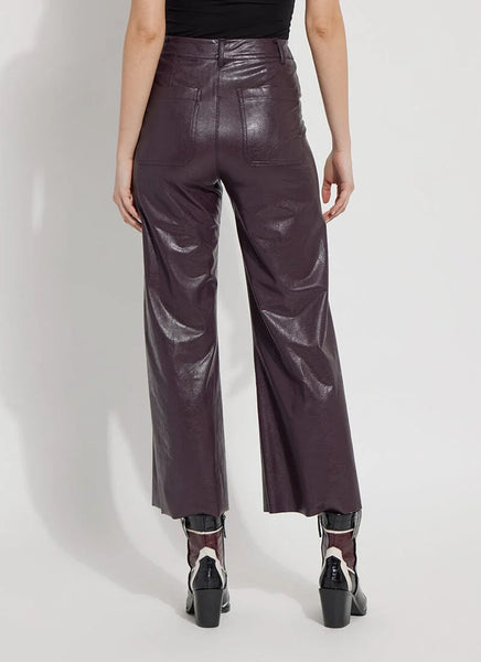 Vegan Leather Wide Leg 28" Inseam