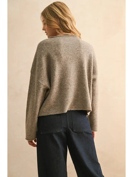 Button Front Lace Trim Cardigan