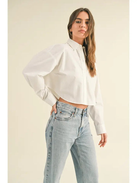 Cropped Button Down Blouse