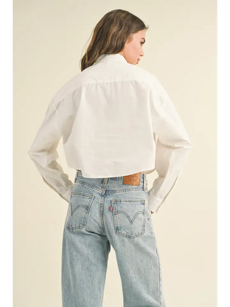 Cropped Button Down Blouse