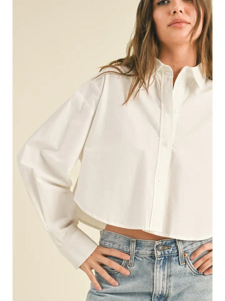 Cropped Button Down Blouse