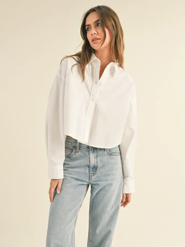 Cropped Button Down Blouse