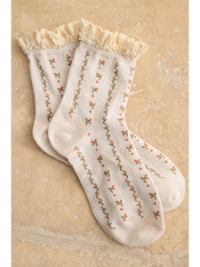 Crochet Trim Socks
