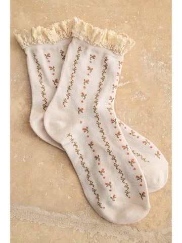Crochet Trim Socks