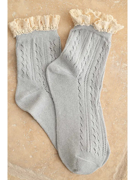 Crochet Trim Socks