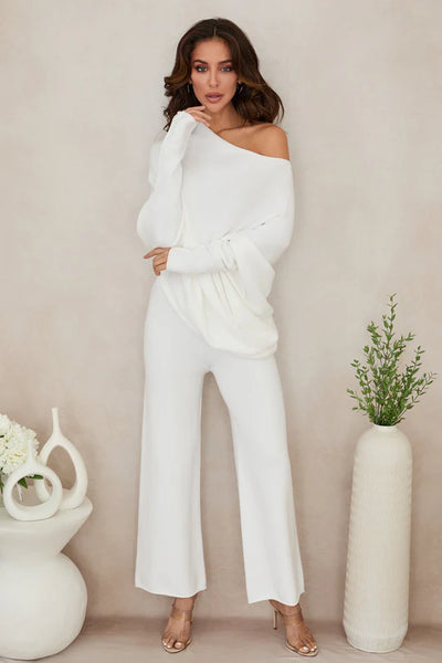 Asymmetrical Cuff Sleeve Knit Top
