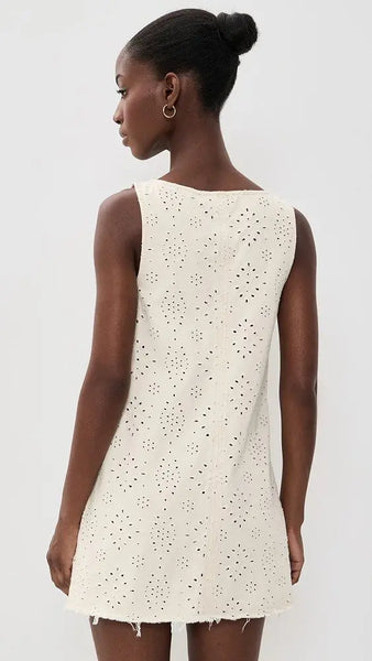 Abrea Broidery Denim Dress