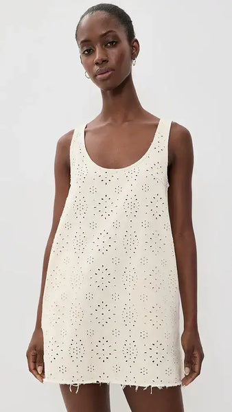 Abrea Broidery Denim Dress
