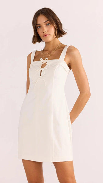 Imogen Drill Tie Mini Dress