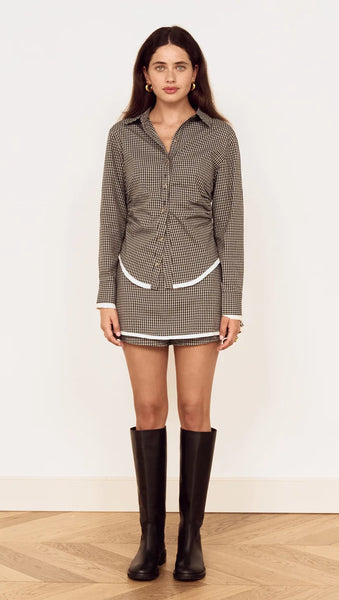 Contrast Hem Mini Skirt in Grey Check