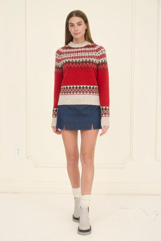 Fair Isle Mock Neck Sweater