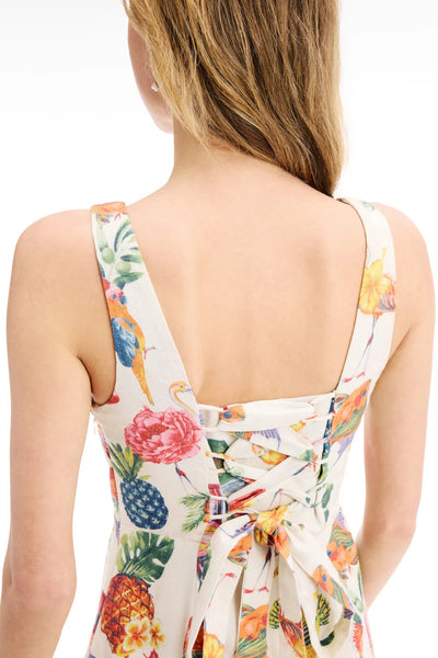Square Neck Colorful Print Mini Dress