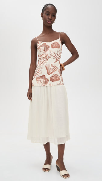 Nautical Spaghetti Strap Midi Dress