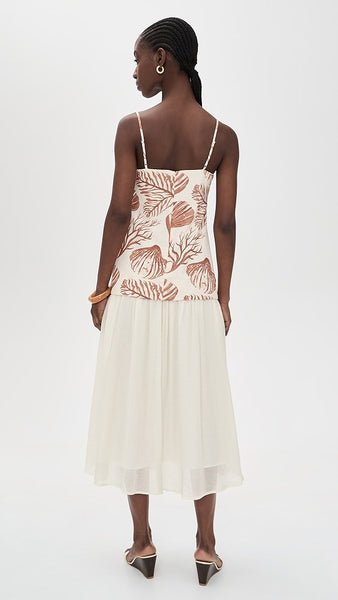 Seashell Print Midi Dress