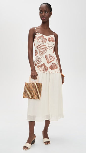 Seashell Print Midi Dress