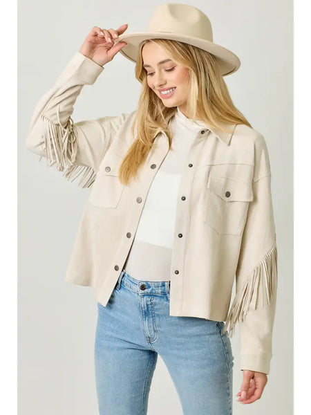 Fringe Back Suede Shirt