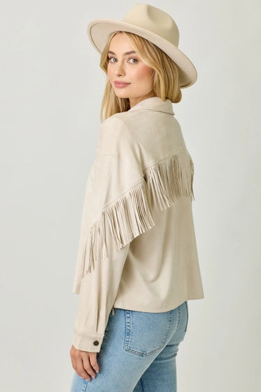 Fringe Back Suede Shirt