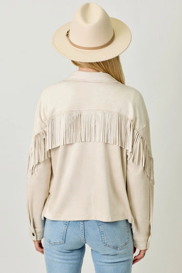 Fringe Back Suede Shirt