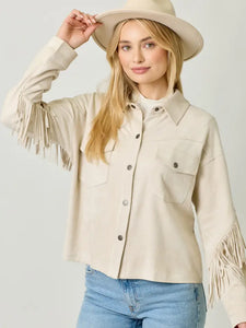 Fringe Back Suede Shirt