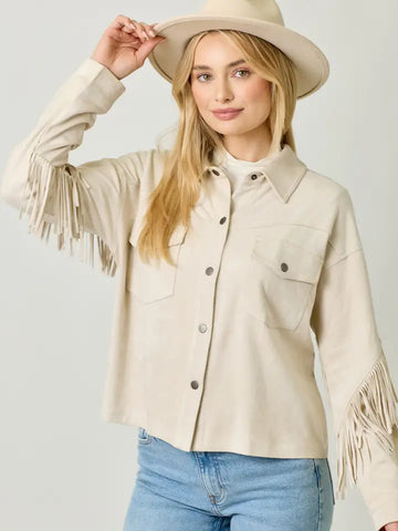 Fringe Back Suede Shirt