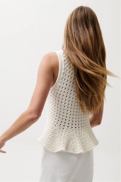 Anna Peplum Openwork Sweater Tank