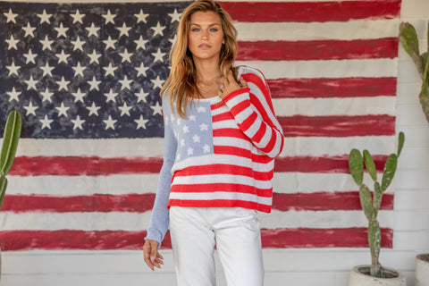 Flag Chunky Henley Sweater