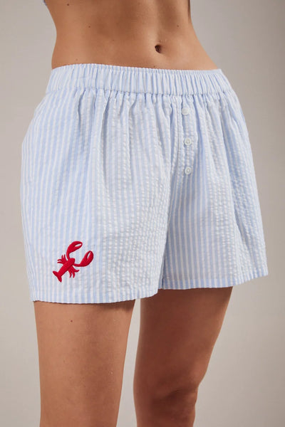 Lobster Stripe Embroidered Boxer Shorts