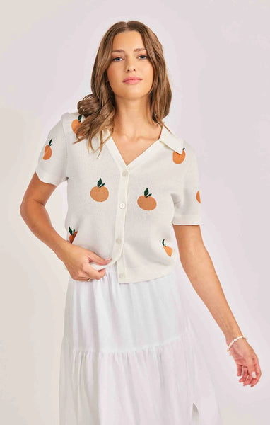 Citron Orange Knit Top