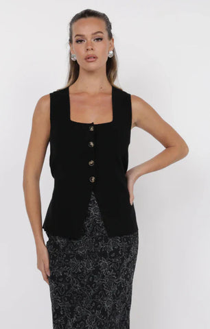 Myra Button Front Knit Vest