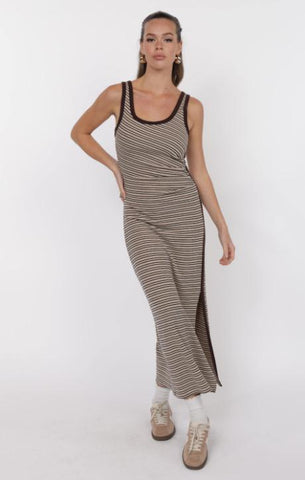 One and Only Stripe Knit Ruched Dress
