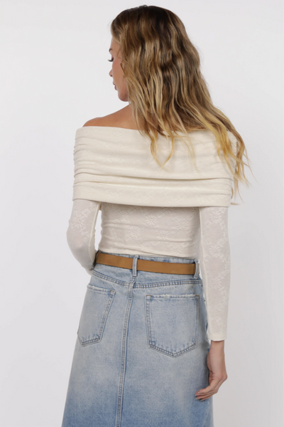 Roadhouse Jacquard Knit Off The Shoulder Top